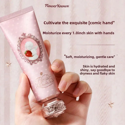 Flower Knows Strawberry Cupid Scented Hand Cream – Moisturizing & Nourishing Whitening Skin Care Lotion for Women 50ml