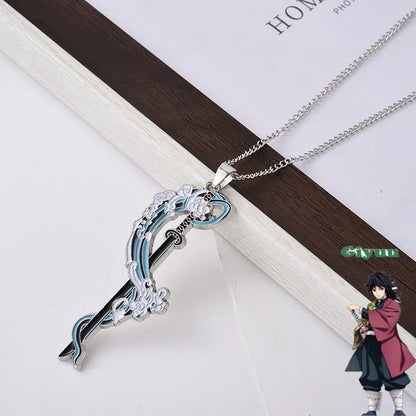 Demon Slayer Anime Necklace – Kimetsu no Yaiba Enamel Pendant Choker, Stainless Steel Cosplay Jewelry Gift