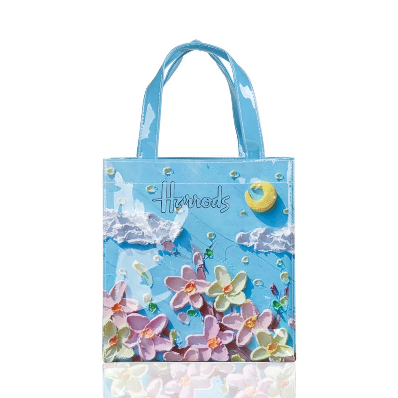 Simple Stylish PVC Reusable Shopping Bag – Luxury Eco-Friendly Waterproof Tote for Summer Beach