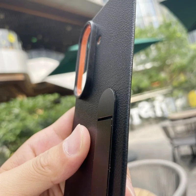 Luxury Leather Kindsuit Phone Case for Samsung Galaxy Z Fold 7 5G – Soft Touch Full-Body Protective Cover with Stand