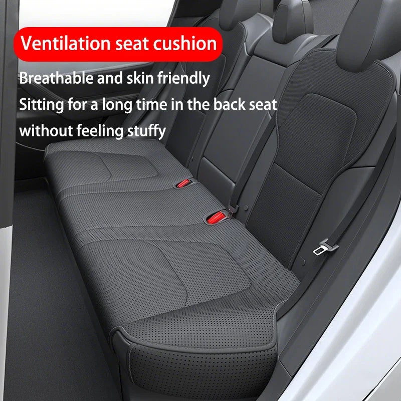 Tesla Model Y Juniper 2025 Seat Cushion – PU Breathable Punching Split Car Seat Protector Universal Interior Accessory