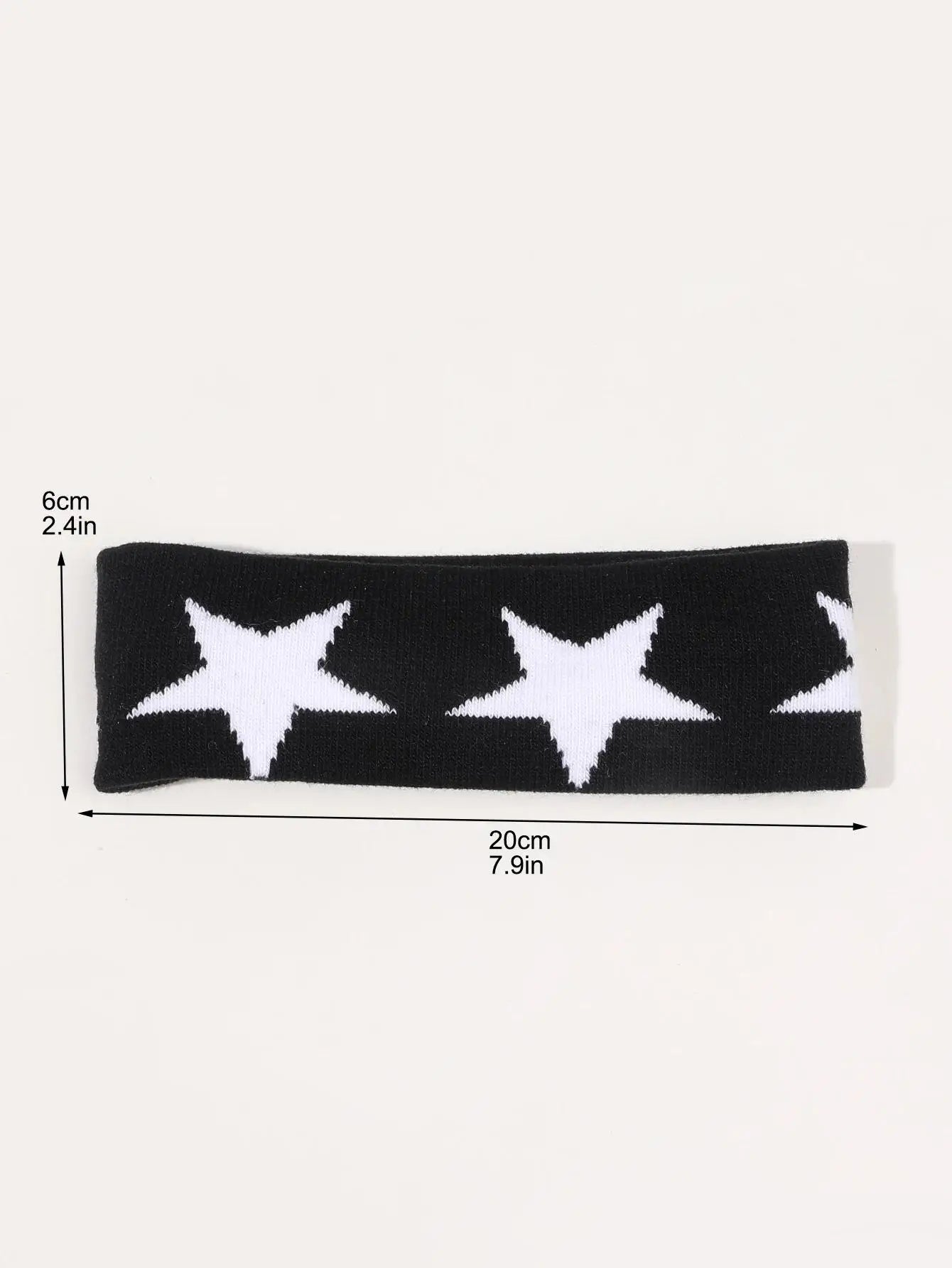 Black & White Star Headbands - Soft Non-Slip Hair Wraps for Women & Girls Yoga Workout & Fashion Accessory