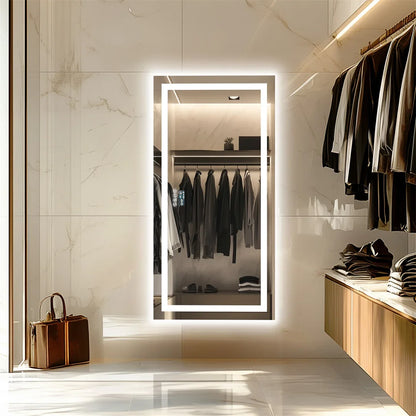 LUVODI Bluetooth LED Bathroom Mirror – Large Anti-Fog Lighted Vanity Mirror with 3-Color Modes