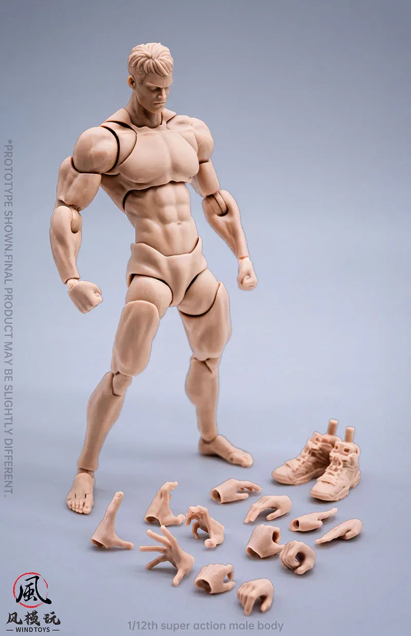 1/12 Scale Male Soldier Action Figure — 16cm Flexible Joint Articulated Toy Doll Model White Yellow Black