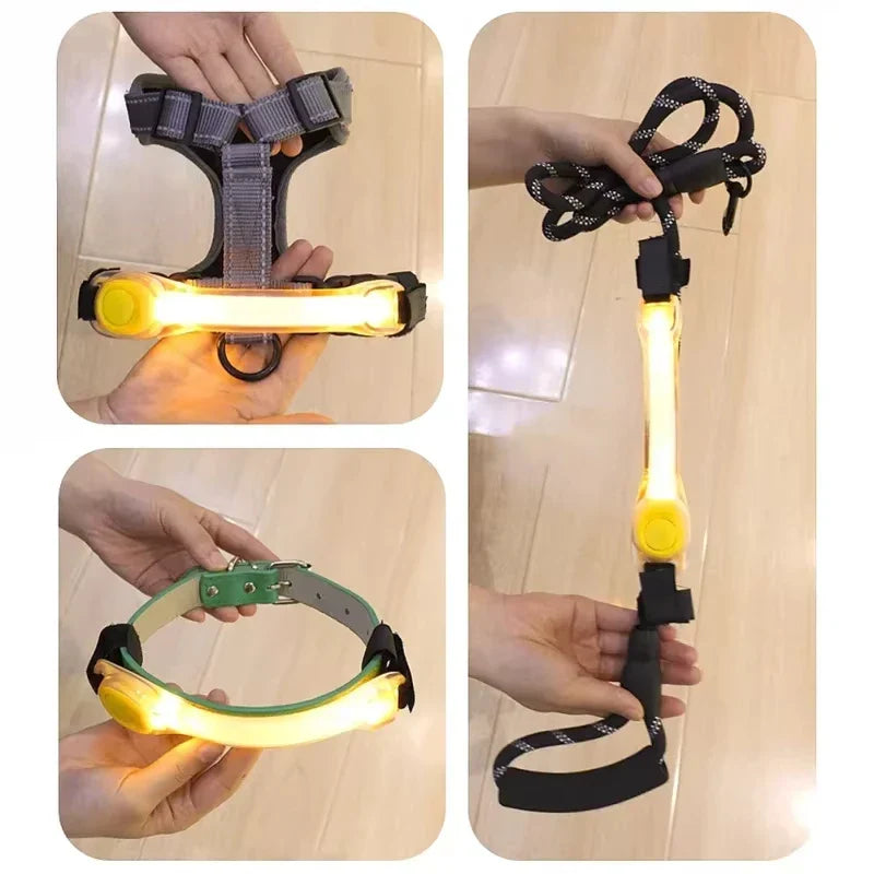 Pet LED Safety Traction Collar – Waterproof Anti-Loss Collar with Multi-Color Flashing Light Pendant for Outdoor Use