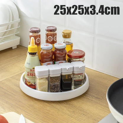 1/4PCS 360° Rotatable Anti-Slip Kitchen Storage Rack – Round Multi-Functional Organizer for Condiments & Tableware