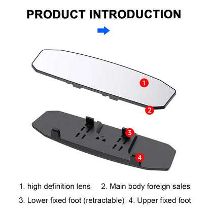 BLALION Wide Angle Car Baby Mirror: Panoramic Rear View Mirror Assisting Anti-Glare Large Vision Interior Monitor - Universal Auto Accessory