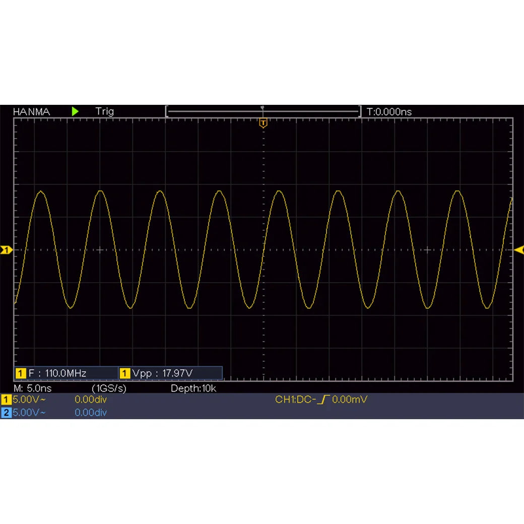 Hanmatek Digital Oscilloscope – 2/4 Channel 110MHz Bandwidth, 1GS/s Sampling Rate, 7'' TFT Display, Desktop Storage Scope