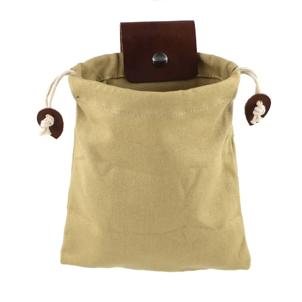 Outdoor Leather Foraging Bag – Bushcraft Waist Pouch for Vegetable, Fruit & Garden Harvest, Camping Tool Storage