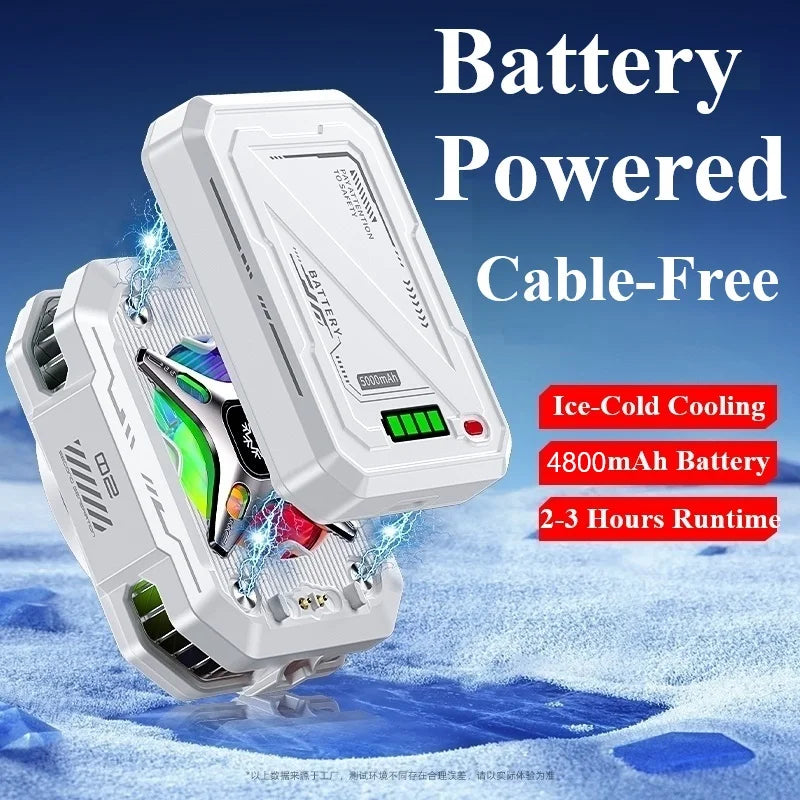 TH10 Semiconductor Phone Cooler – 4800mAh Ice Cooling Radiator with Magnetic & Clip-On Design, Adjustable Gaming Phone Heat Dissipation Fan
