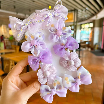 10 Pcs Baby Girl Flower Hair Bands Set – Cute Colorful Soft Scrunchies Ponytail Holders for Kids
