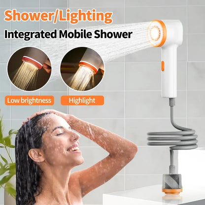 Portable Electric Outdoor Shower – 2500mAh USB Rechargeable Waterproof Showerhead for Camping & Car Wash