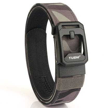 TUSHI Men's Military Tactical Belt – Heavy-Duty Sturdy Nylon with Automatic Buckle for Outdoor & Casual Wear