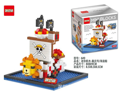 Anime Pirate Ship Building Blocks – Thousand Sunny & Going Merry Diamond Brick Figures, Polortang Toy Set Christmas Gift