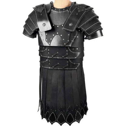 Medieval Greek & Roman Gladiator Armor – PU Leather Cuirass Shoulder & Chest Plate for Viking Warrior, Knight Cosplay & LARP Costume
