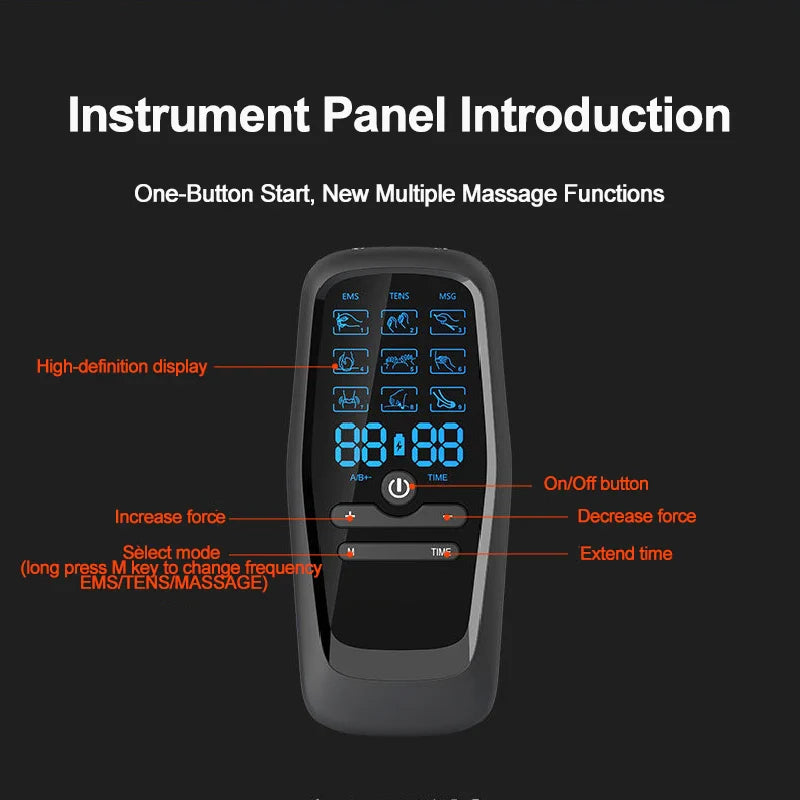 EMS Muscle Electrostimulator Tens Unit: Low Frequency Pulse Body Relaxing Massage - Digital Physiotherapy for Pain Relief
