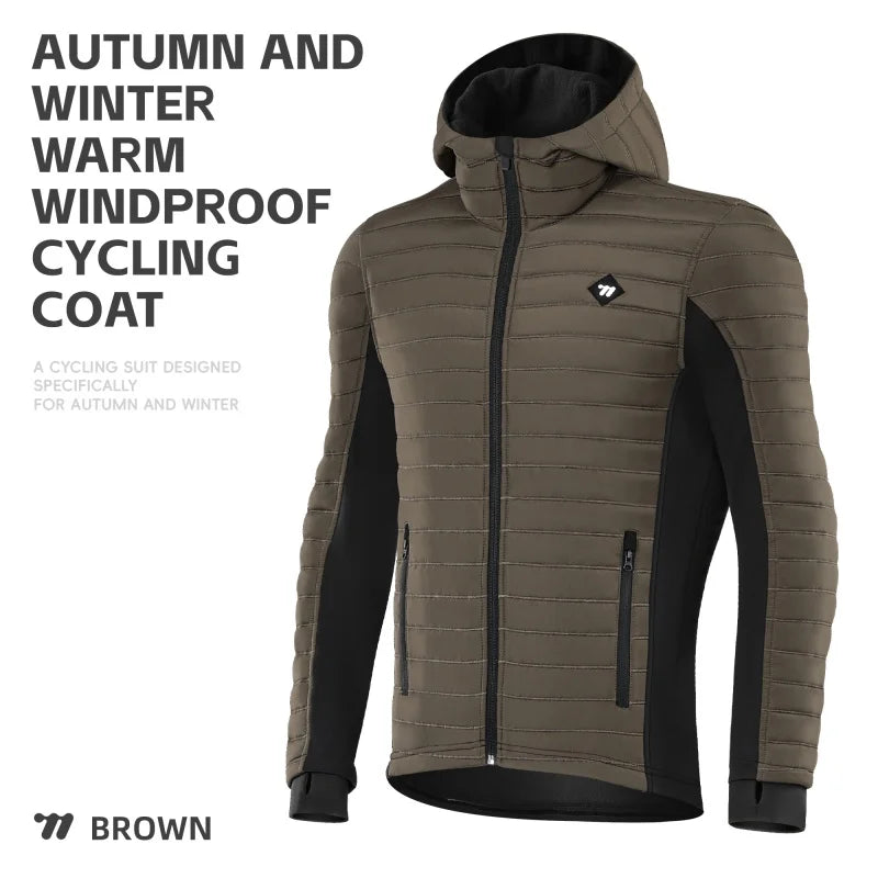 WEST BIKING Men's Winter Cycling Jacket - Thermal Fleece Windbreaker for MTB & Motorcycle, 0℃-15℃