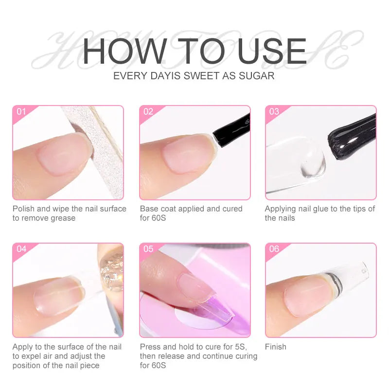 Limegirl Nail Tips Glue Gel 7.5ml - UV Gel for False Nails, Manicure & Hybrid Gellac Multi-Function Strong Gel Polish