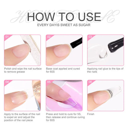Limegirl Nail Tips Glue Gel 7.5ml - UV Gel for False Nails, Manicure & Hybrid Gellac Multi-Function Strong Gel Polish