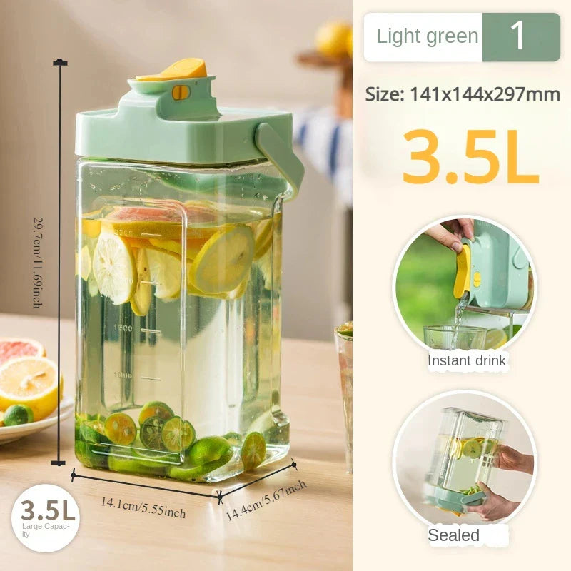 3.5L Refrigerator Water Kettle – Large Iced Beverage Dispenser with Faucet for Fruit Tea & Cold Drinks