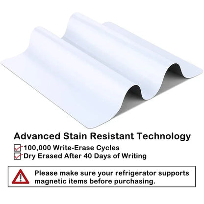 A2 Magnetic Dry Erase Whiteboard for Fridge – 23.6" x 16.5" Board with 8 Markers & Eraser