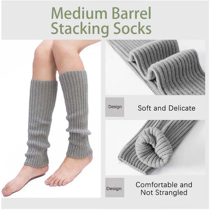 Women's Knitted Long Socks: Autumn Winter Leg Warmers - Breathable and Non-Slip Stockings for Home Comfort