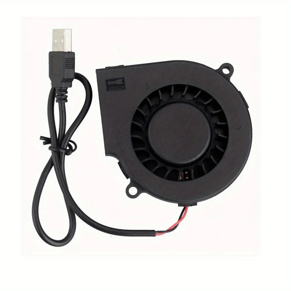 75mm USB Turbo Fan Cooling Blower - Brushless 3D Printer Extruder, DC Cooler for PC, CPU, Power Inverter Air Pump