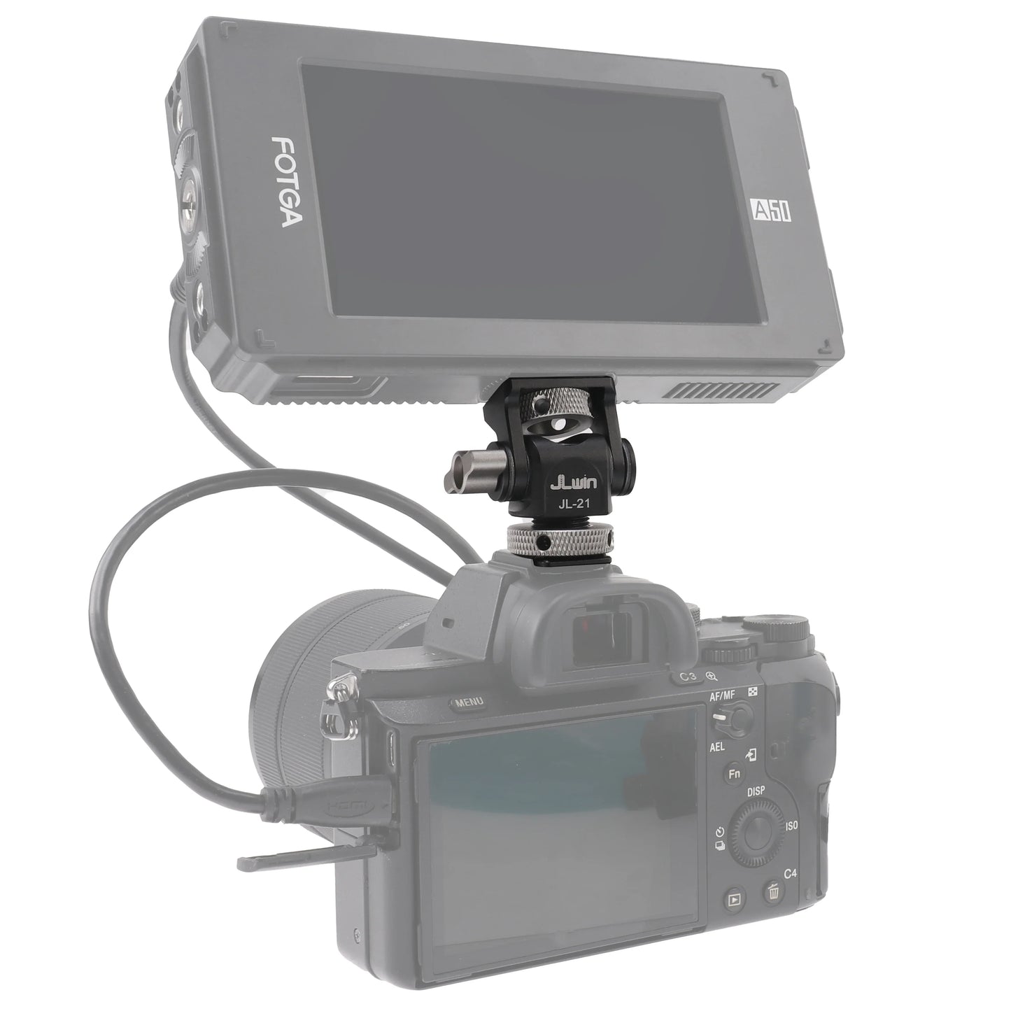 FOTGA Cold Shoe Monitor Mount Bracket – Universal QR Plate for DSLR/SLR Camera, Monitor, and Speedlite, 3KG Payload