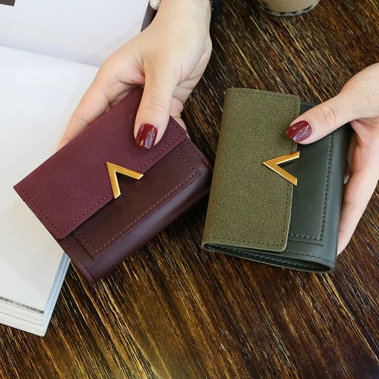 Luxury Mini Leather Wallet for Women – Small Short Fashion Purse with Credit Card Holder