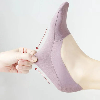 3 Pairs Women's Invisible Low-Cut Socks – Breathable Non-Slip Cotton No-Show Summer Socks