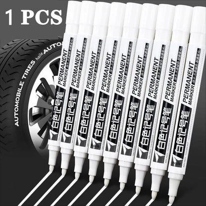 White Marker Pen Set - Waterproof Oil-Based Gel Pens for DIY, Graffiti, Sketching & School Supplies