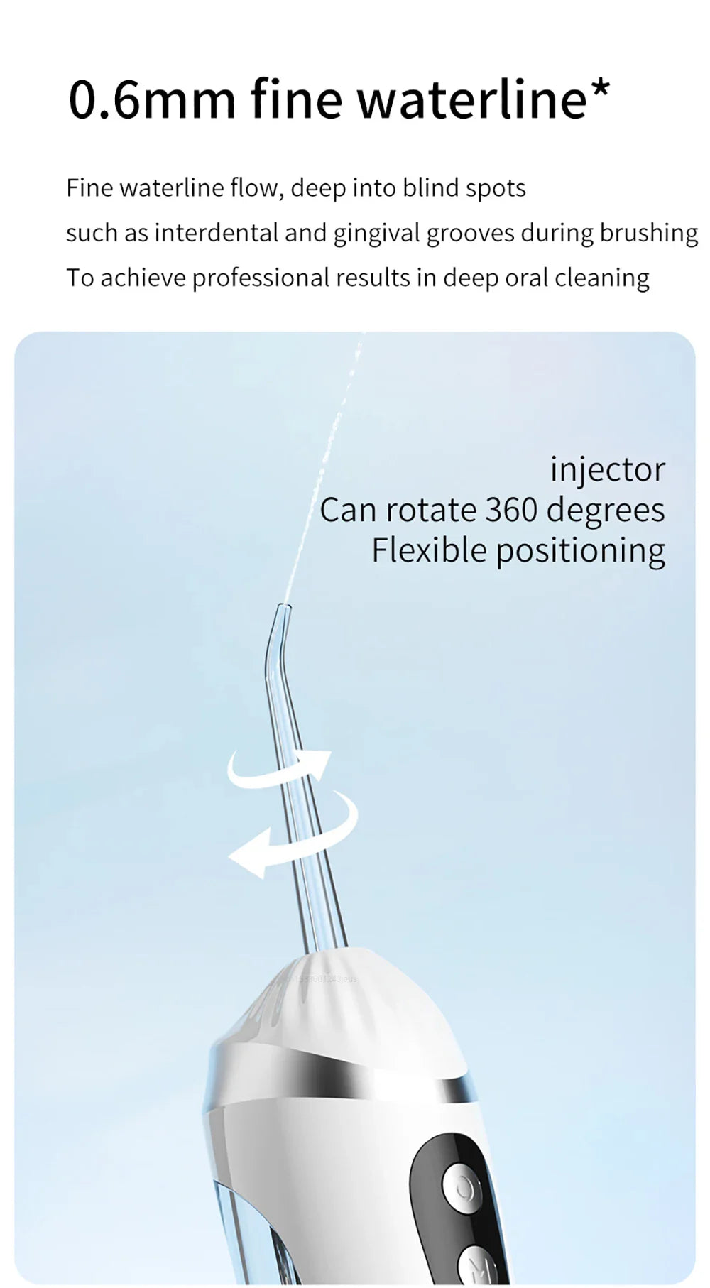 Teeth Water Flosser – Portable Electric Oral Irrigator for Home Dental Cleaning, Rechargeable & Waterproof