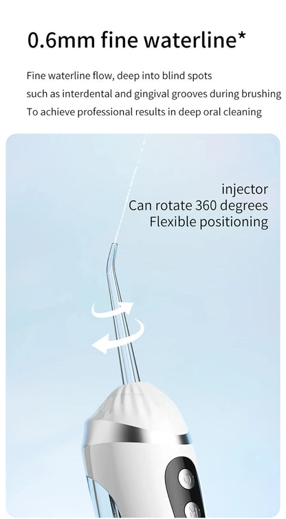 Teeth Water Flosser – Portable Electric Oral Irrigator for Home Dental Cleaning, Rechargeable & Waterproof