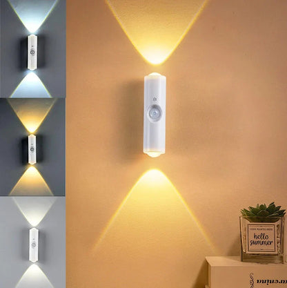 Smart RGB Gradient Night Light - Magnetic Motion Sensor Rechargeable Wall Lamp for Bedroom, Bathroom & Closet