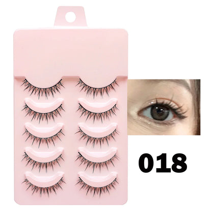 Manga Style Soft Natural False Eyelashes Wispy Thick Daily Wear Makeup Lashes