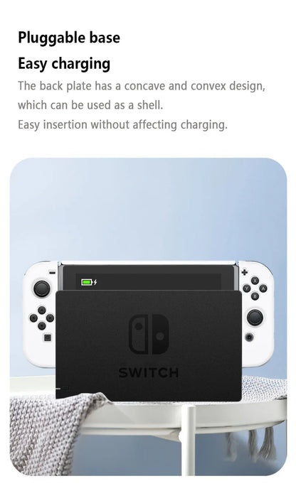Protective Case & Film for Nintendo Switch – Rocker Cap Handle, Hard Base Cover with Skin-Friendly Gradient Design