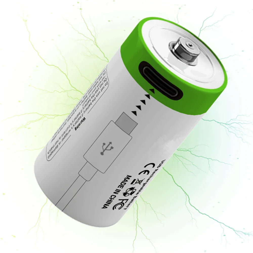 3.7V CR2 300mAh Rechargeable Lithium Battery — USB Type-C Sensor Charging Battery