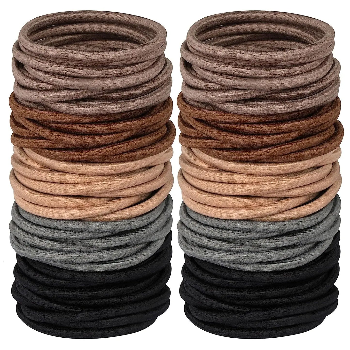 10/30/50PCS Black Elastic Hair Bands - 4MM Ponytail Holders & Scrunchies for Women, Men & Girls