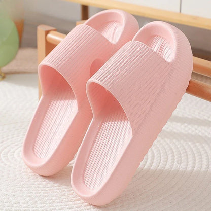 4cm Thick Sole EVA Cloud Slippers – Height Increasing Non-Slip Bathroom & Indoor Summer Sandals for Couple Home Use