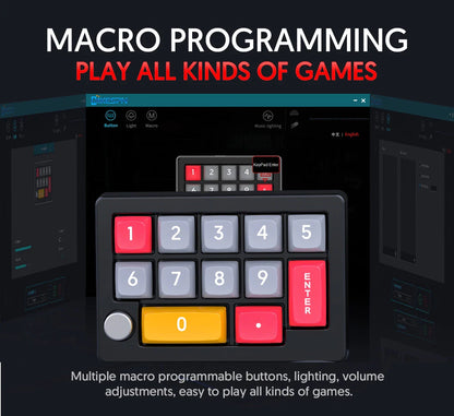 13-Key Programmable Mechanical Mini Keyboard – Hot-Swappable Switches with 7-Color RGB Lighting for Gaming