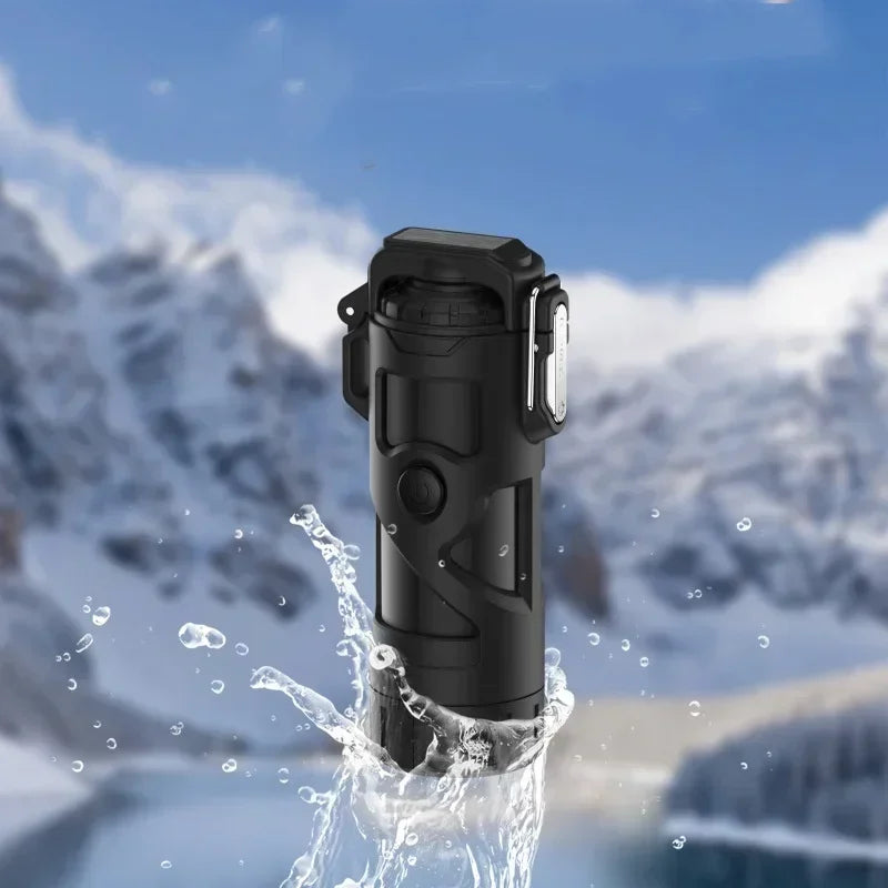 Dual Arc USB Lighter & Flashlight — Windproof Portable Plasma Ignition Survival Tool