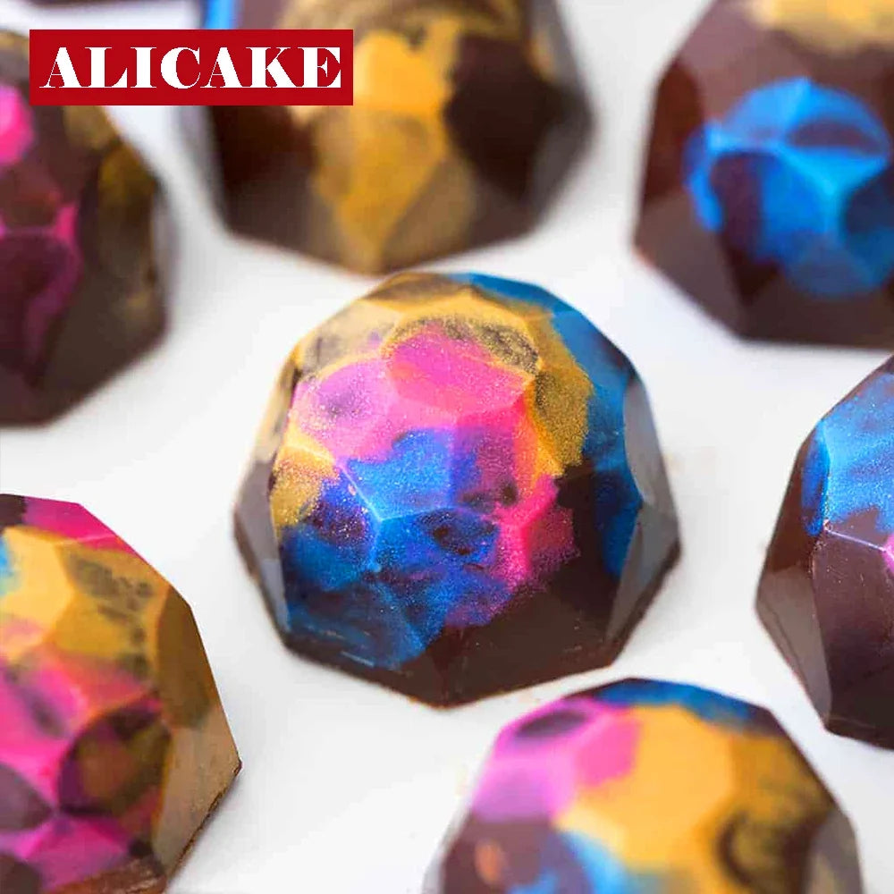 3D Polycarbonate Chocolate Mold - Sphere Diamond Chocolate Bomb & Bonbon Baking Mold for Professional Candy Making