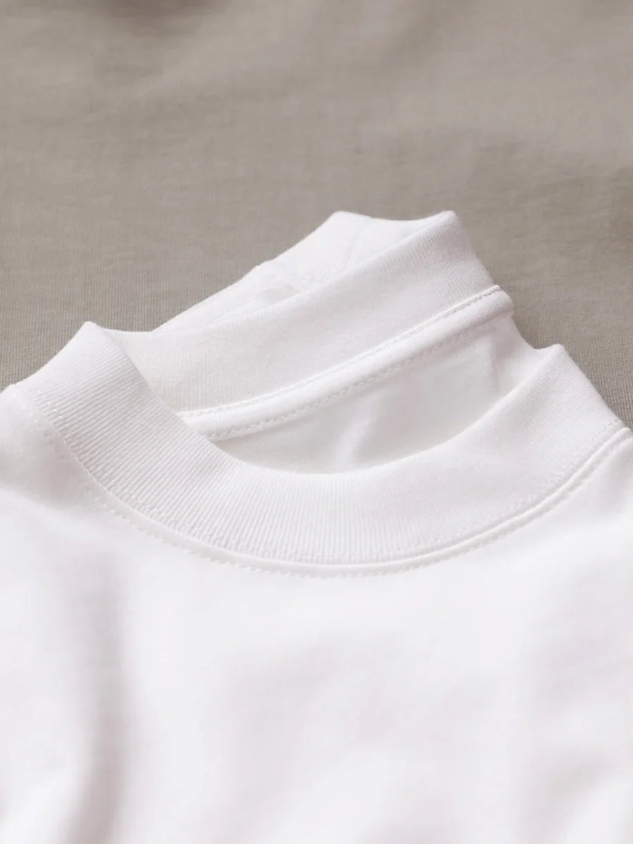 Heavy Cotton Oversized Men’s T-Shirt – 320g Solid Color Drop Shoulder Short Sleeve