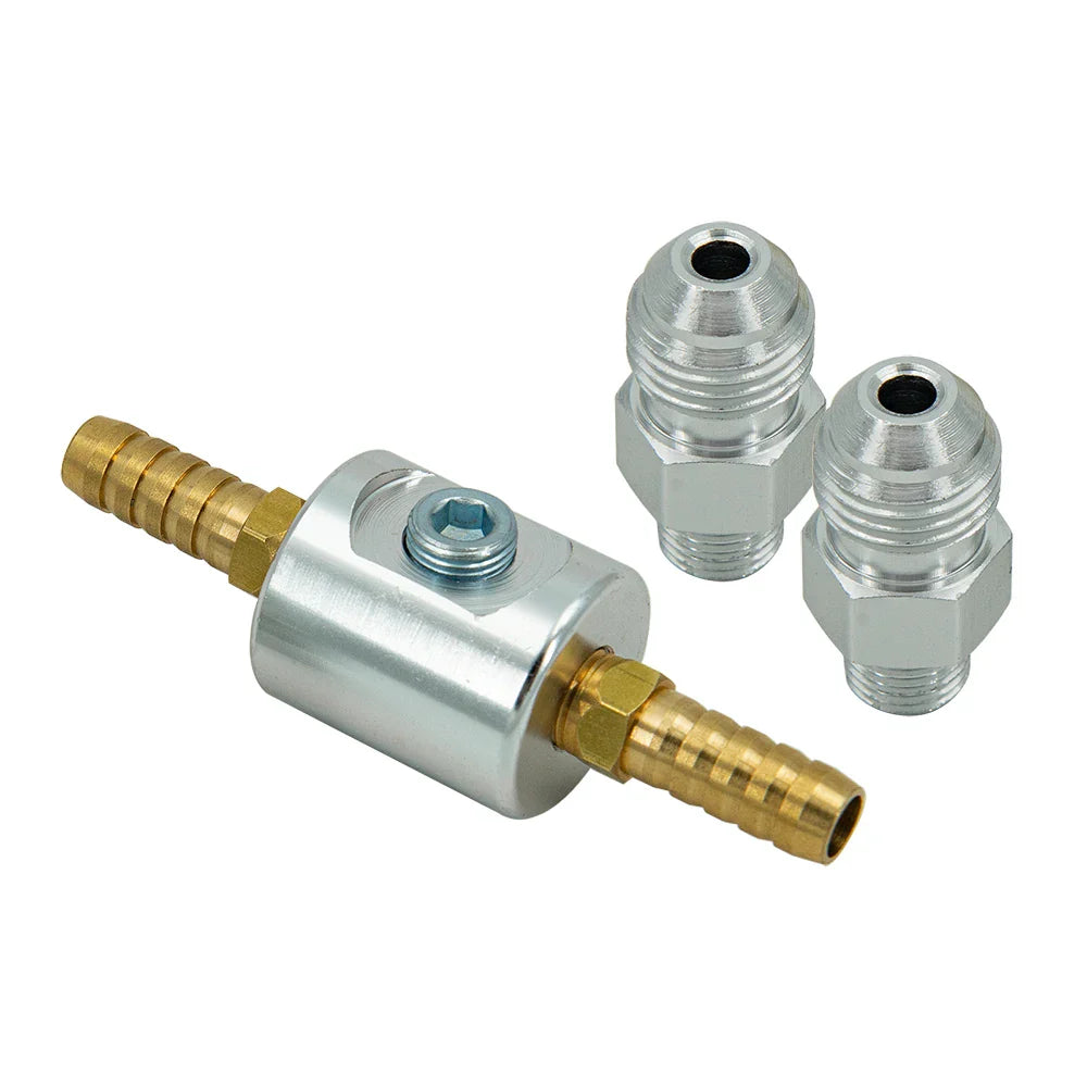 Universal 1/8 NPT Fuel Pressure Gauge 0-160 PSI with Liquid-Filled Polished Case & Adaptor Kit for Fuel Injection Systems