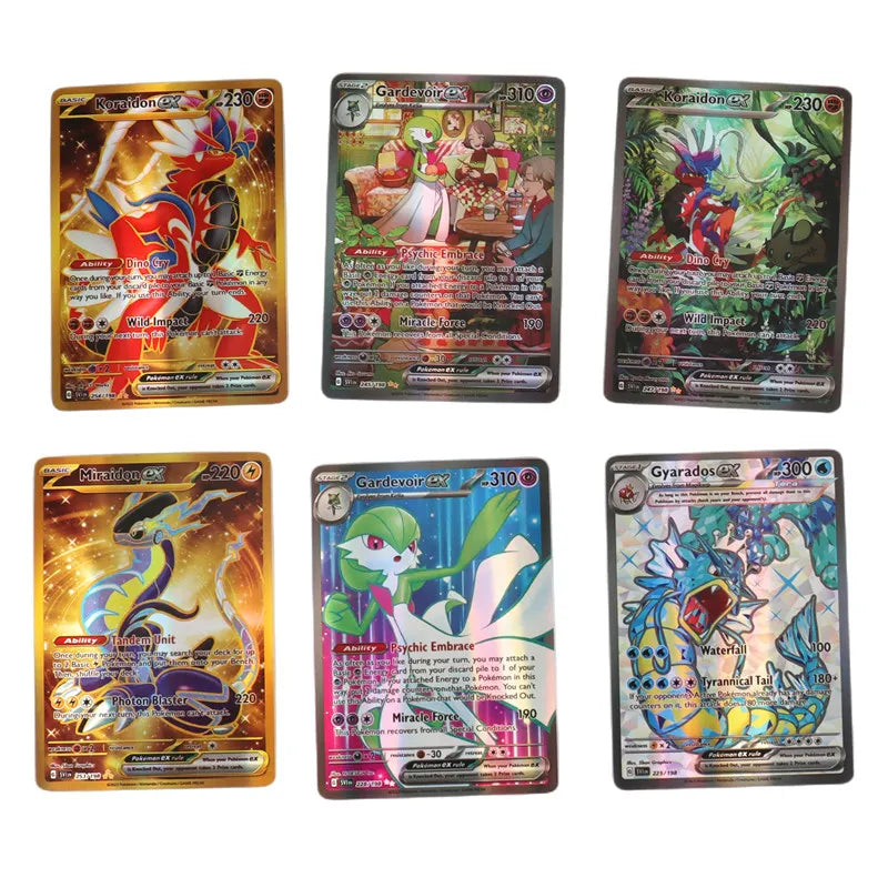 60-100Pcs English Pokemon Cards – Holographic EX, Vstar, Vmax, GX, Charizard, Mewtwo & Evolution Combos