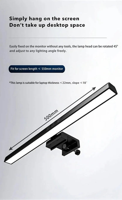 LED Monitor Light Bar Desk Lamp – 33cm & 50cm USB-Powered Dimmable Screen Light for Office & Reading