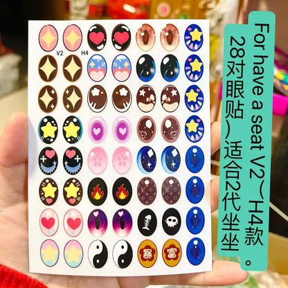 17cm Labubu V1/V2 Custom Eye Stickers Eyelash Vinyl Doll Makeup DIY Tools Accessories