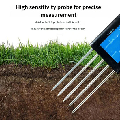 8-in-1 Premium Soil Tester PH EC Meter – 5-Pin Soil Sensor for Temperature, Moisture & NPK Fertility Detection for Farming