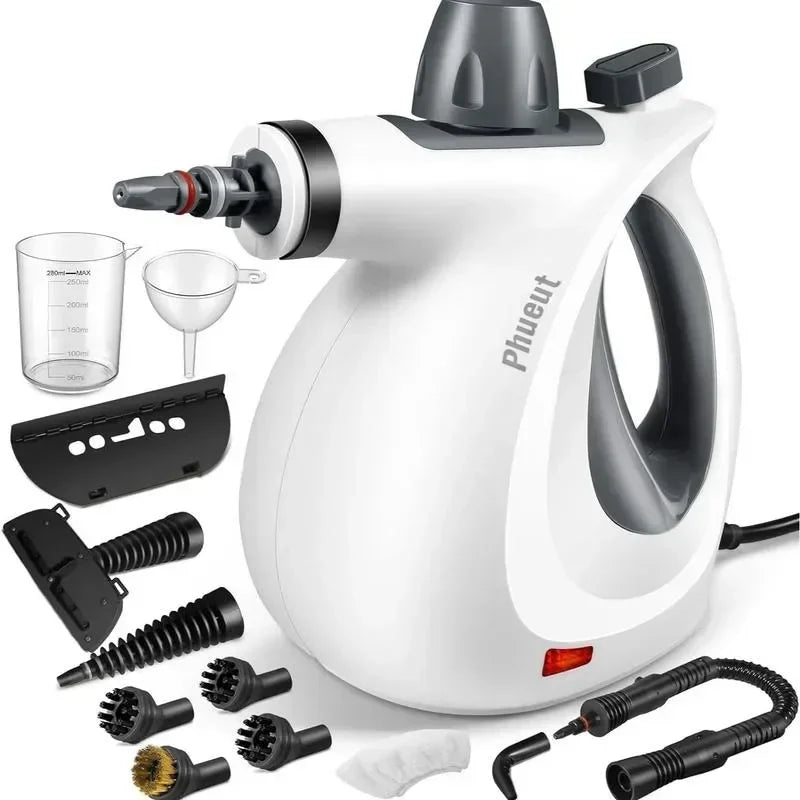 Pressurized Handheld Multi-Surface Steam Cleaner – 12-Piece Accessory Kit, Multi-Purpose Natural Steamer