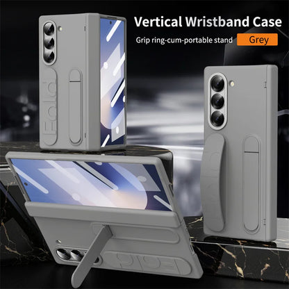 Wristband Hinge Phone Case for Samsung Galaxy Z Fold 3-7 – With Pen Slot & S Pen, Screen Protector Cover